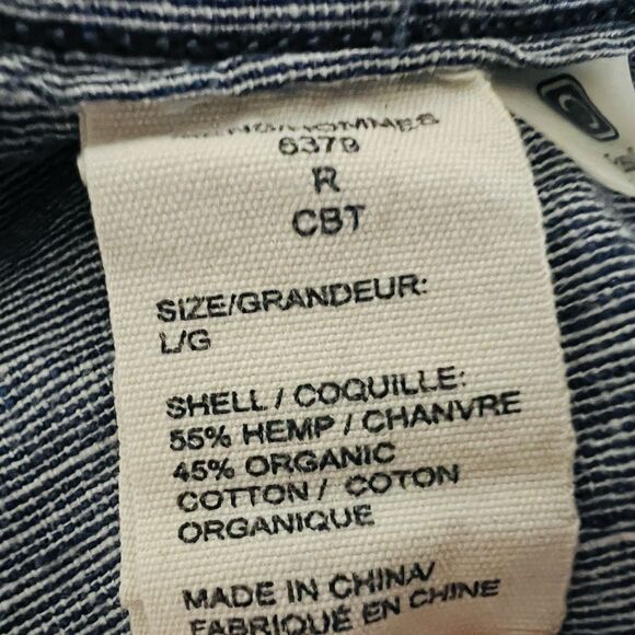 Woolrich Grayish Blue Hemp & Organic Cotton Button Down Sustainable Shirt Mens L - Picture 8 of 8